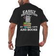 Cats And Books Read Reading Librarian Book Across America Men's Back Print T-Shirt