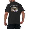 Cats Coffee Books Men's Back Print T-Shirt
