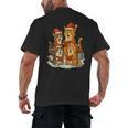 Cats Reading Books Christmas Tree Men's Back Print T-Shirt