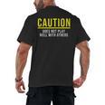 Caution Does Not Play Well With Others Introvert Men's Back Print T-Shirt
