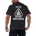 Caution Slippery When Reading Book Lover Men's Back Print T-Shirt