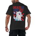 Childless Cat Ladies Vote Kamala Harris Cute Comic Book Cat Men's Back Print T-Shirt Childless Cat Ladies Vote Kamala Harris Cute Comic Book Cat Men's Back Print T-Shirt