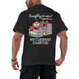 Christmas Book Lovers Naughty Or Nice Men's Back Print T-Shirt Christmas Book Lovers Naughty Or Nice Men's Back Print T-Shirt