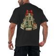 Christmas Book Tree Coquette Bow Xmas Reading Librarian Girl Men's Back Print T-Shirt