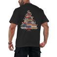Christmas Tree Book Bookworm Men's Back Print T-Shirt