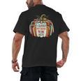 I Closed My Book To Be Here Fall Pumpkin Men's Back Print T-Shirt I Closed My Book To Be Here Fall Pumpkin Men's Back Print T-Shirt
