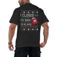 I Closed My Book To Be Here Ugly Christmas Sweater Men's Back Print T-Shirt