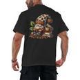 Coffee And Book Reading Accessories For Book Lovers Gnome Men's Back Print T-Shirt Coffee And Book Reading Accessories For Book Lovers Gnome Men's Back Print T-Shirt