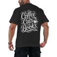 Coffee Cats & Books Reading Book Lover Reader Men's Back Print T-Shirt Coffee Cats & Books Reading Book Lover Reader Men's Back Print T-Shirt