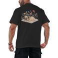 Color Floral Cute Pug Dog On Book Reading Bookworm Reader Men's Back Print T-Shirt Color Floral Cute Pug Dog On Book Reading Bookworm Reader Men's Back Print T-Shirt