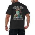 All The Cool Dinosaurs Are Reading Book Reader T-Rex Kawaii Men's Back Print T-Shirt