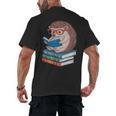 Cool Hedgehog Book Nerd Readers Men's Back Print T-Shirt Cool Hedgehog Book Nerd Readers Men's Back Print T-Shirt