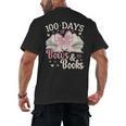 Coquette 100 Days Of Bows Books Reading 100th Day Of School Men's Back Print T-Shirt Coquette 100 Days Of Bows Books Reading 100th Day Of School Men's Back Print T-Shirt