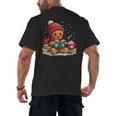Cozy Gingerbread Christmas Reading Book Xmas Snowflakes Fall Men's Back Print T-Shirt