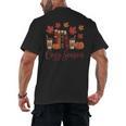 Cozy Season Autumn Leaves Books Pumpkins Fall Halloween Men's Back Print T-Shirt