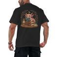 Cute Axolotl Reading Books Cozy Bookworm Men's Back Print T-Shirt Cute Axolotl Reading Books Cozy Bookworm Men's Back Print T-Shirt