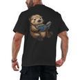 Cute Book Sea Otter Men's Back Print T-Shirt Cute Book Sea Otter Men's Back Print T-Shirt