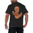 Cute Bookworm Worm Reading Book Glasses Nerdy Men's Back Print T-Shirt Cute Bookworm Worm Reading Book Glasses Nerdy Men's Back Print T-Shirt
