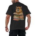 Cute Capybara Reading Books Animal Capybara Bookworms Men's Back Print T-Shirt