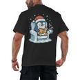 Cute Christmas Penguin Reading Book Cozy Winter Holiday Art Men's Back Print T-Shirt