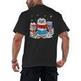 Cute Christmas A Penguin Reading Book Snowflake Hot Teacher Men's Back Print T-Shirt Cute Christmas A Penguin Reading Book Snowflake Hot Teacher Men's Back Print T-Shirt