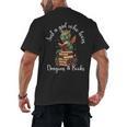 Cute Dragon Reading Book Bookworm Dragon And Books For Women Men's Back Print T-Shirt Cute Dragon Reading Book Bookworm Dragon And Books For Women Men's Back Print T-Shirt