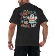 Cute Ghost Book Halloween Spooky Boo School Art Teacher Men's Back Print T-Shirt