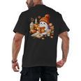 Cute Ghost Reading Book Lovers Halloween Pumpkin Women Girls Men's Back Print T-Shirt Cute Ghost Reading Book Lovers Halloween Pumpkin Women Girls Men's Back Print T-Shirt
