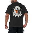 Cute Ghost Reading Book Spooky Season Halloween Costume Kids Men's Back Print T-Shirt Cute Ghost Reading Book Spooky Season Halloween Costume Kids Men's Back Print T-Shirt