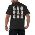 Cute Ghost Reading Books Teacher Halloween Reading Men Women Kids Men's Back Print T-Shirt