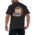 Cute Hedgehog Book Lover Readers Animal Reading Men's Back Print T-Shirt Cute Hedgehog Book Lover Readers Animal Reading Men's Back Print T-Shirt