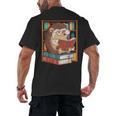Cute Hedgehog Book Nerd Men's Back Print T-Shirt