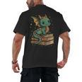 Cute Kawaii Dragon Fantasy Book Lover Book Nerd Men's Back Print T-Shirt Cute Kawaii Dragon Fantasy Book Lover Book Nerd Men's Back Print T-Shirt