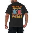 Cute Librarian Library Book Lover Keeper Of Endless Stories Men's Back Print T-Shirt
