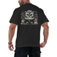 Cute Owl Reading Book Graphic Art Men's Back Print T-Shirt Cute Owl Reading Book Graphic Art Men's Back Print T-Shirt