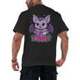 Cute Pastel Goth Bat Reading Book Men's Back Print T-Shirt
