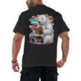 Cute Polar Bear Is Reading a Book Reading Polar Bear Men's Back Print T-Shirt