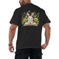 Cute Rabbit And Book Women Girls Reading Book Rabbit Lover Men's Back Print T-Shirt Cute Rabbit And Book Women Girls Reading Book Rabbit Lover Men's Back Print T-Shirt