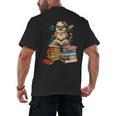 Cute Reading Chicken With Glasses Books Bookworm Reader Book Men's Back Print T-Shirt
