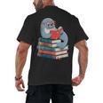 Cute Reading Seal On Books Book Lover Men's Back Print T-Shirt Cute Reading Seal On Books Book Lover Men's Back Print T-Shirt