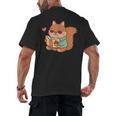Cute Squirrel Reading A Book Lovers Anime Kawaii Women Kids Men's Back Print T-Shirt