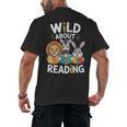 Cute Wildlife Zoo Animals For Book Reader Bookworms Men's Back Print T-Shirt