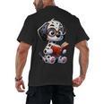 Dalmatian Reading a Book Dog Men's Back Print T-Shirt Dalmatian Reading a Book Dog Men's Back Print T-Shirt
