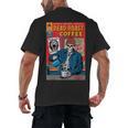 Dead Roast Coffee Comic Book Cover Style Skeleton Barista Men's Back Print T-Shirt Dead Roast Coffee Comic Book Cover Style Skeleton Barista Men's Back Print T-Shirt