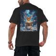 Deer Reads Book Women Girls Reindeer Men's Back Print T-Shirt