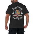 Dogs Books And Yarn Knitter Knitting Men's Back Print T-Shirt Dogs Books And Yarn Knitter Knitting Men's Back Print T-Shirt