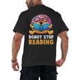 Donut Stop Reading Cute Book Reader Bookworm Donut Day Men's Back Print T-Shirt