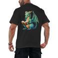 Dragon With Book Men's Back Print T-Shirt