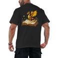 Dragon Fantasy Book Lover Bookish Reader Bookworm Wildflower Men's Back Print T-Shirt Dragon Fantasy Book Lover Bookish Reader Bookworm Wildflower Men's Back Print T-Shirt