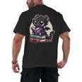 Dragon Reading A Book Cute Bookworm Book Lover Men's Back Print T-Shirt Dragon Reading A Book Cute Bookworm Book Lover Men's Back Print T-Shirt
